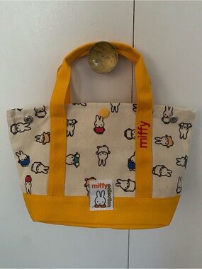Miffy Print Canvas Mini Bag Yellow/Cream